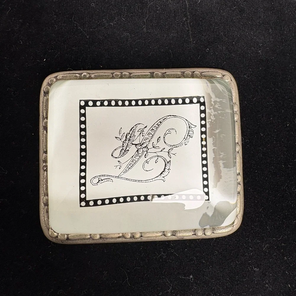 Mary Carol Home Collection Script “F”Monogram Initial Paper Weight